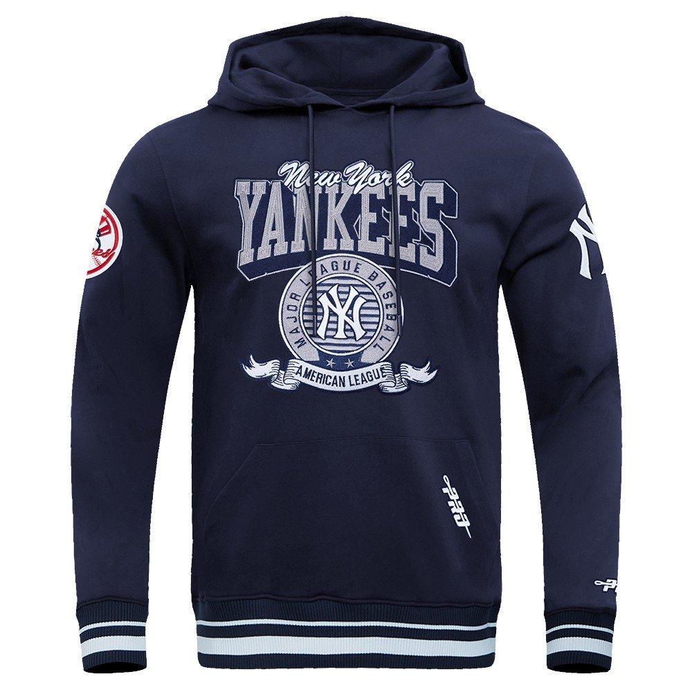Pro Standard Men's MLB New York Yankees Team Badge Rib Fleece PO Hoodie - Navy - NAVY